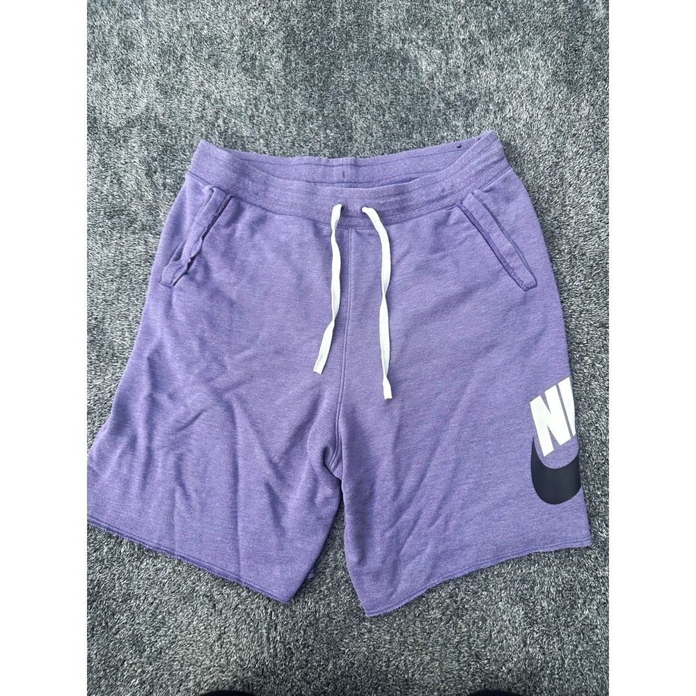 Nike Sportswear Club Fleece Shorts Mens XL Purple Swoosh Logo 8" Inseam